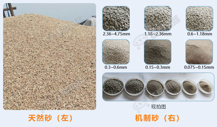 不同規格的水洗機制砂